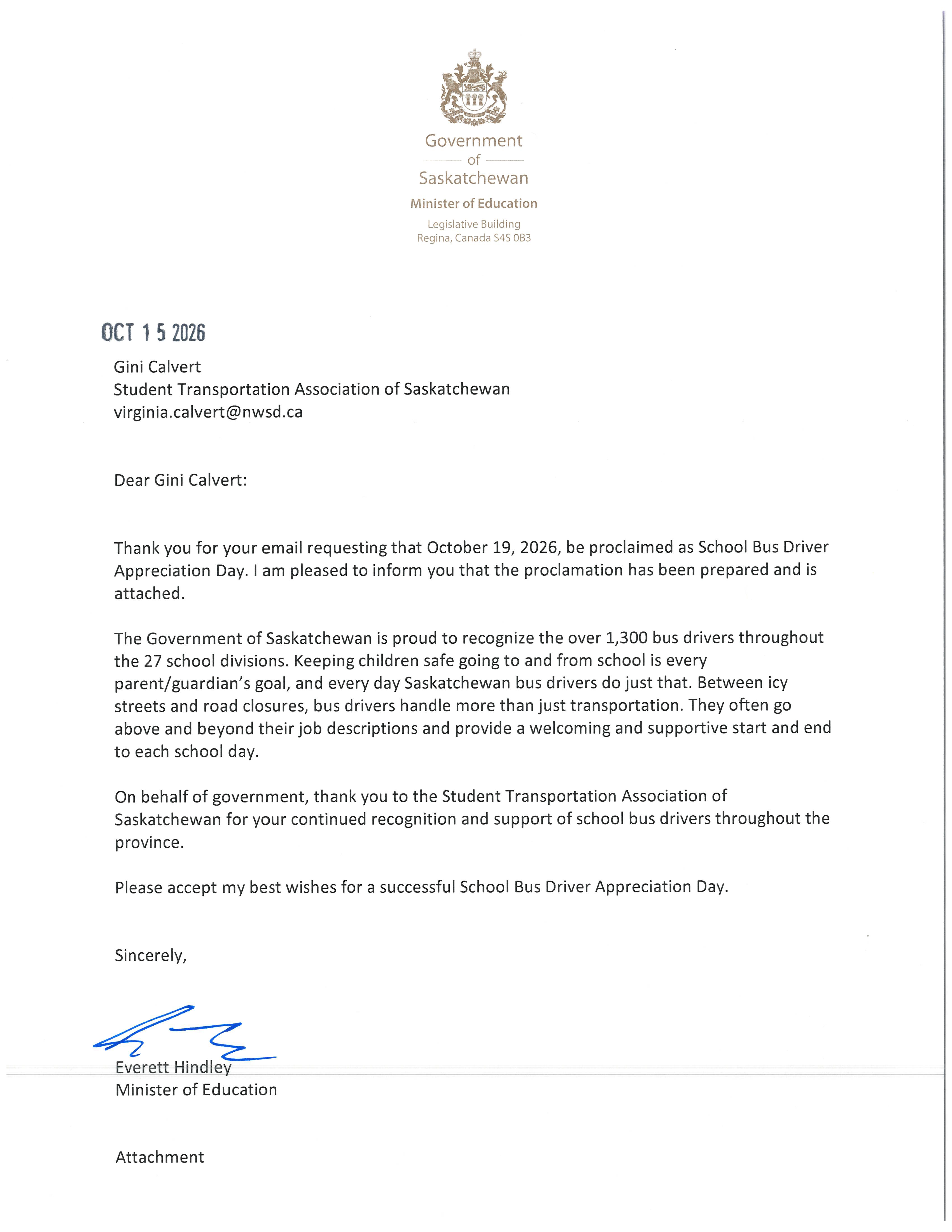 2026 10 15 School Bus Driver Appreciation Day Proclamation Page 1
